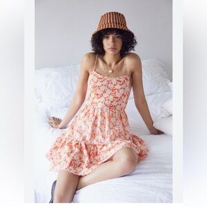 Urban Outfitters | Dresses | Urban Outfitters Hanna Scallop Babydoll Mini  Dress Orange Womens Small | Poshmark